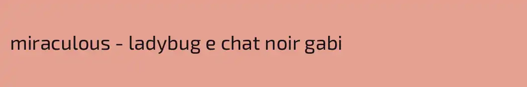 miraculous - ladybug e chat noir gabi